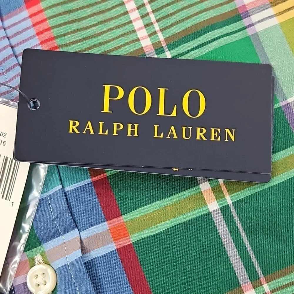 NEW Polo Ralph Lauren Classic Twill Shirt 3XB Green Plaid Blue Pony NWT MSRP$125